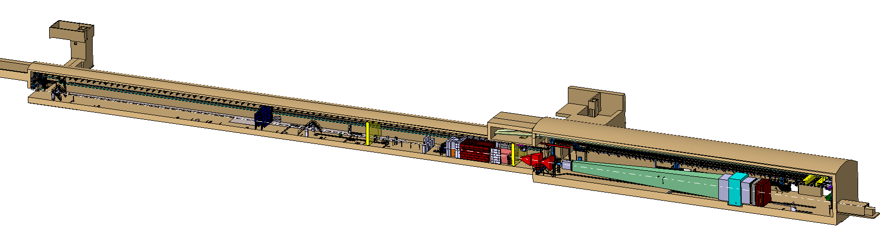 Technical rendering of the SHiP experiment in the ECN3 underground cavern that will exploit the full potential of the SPS proton beam.